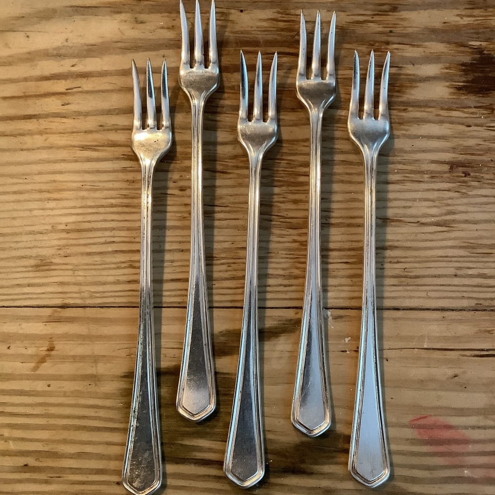 Antique Vintage Set of 5 Cocktail Forks